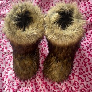 Y2K Faux Fur Brown Boots